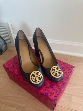 Tory Burch Leather Heel Pumps